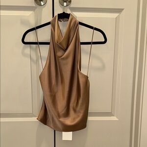 SATIN EFFECT HALTER TOP